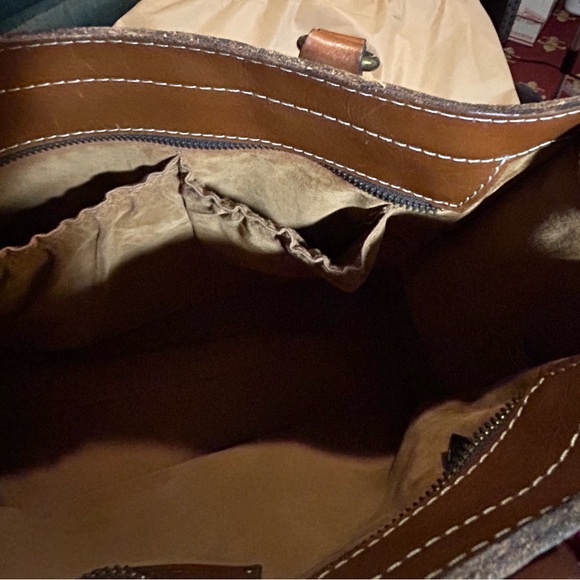 Patricia Nash Women's Brown Zancona Smooth Leather Tote with Large Dust Bag. - Picture 8 of 10